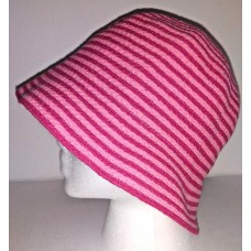 BETMAR HAT Mujers Bucket Cloche Hat Pink Stripes 100% Cotton One Size Packable  eb-54771749
